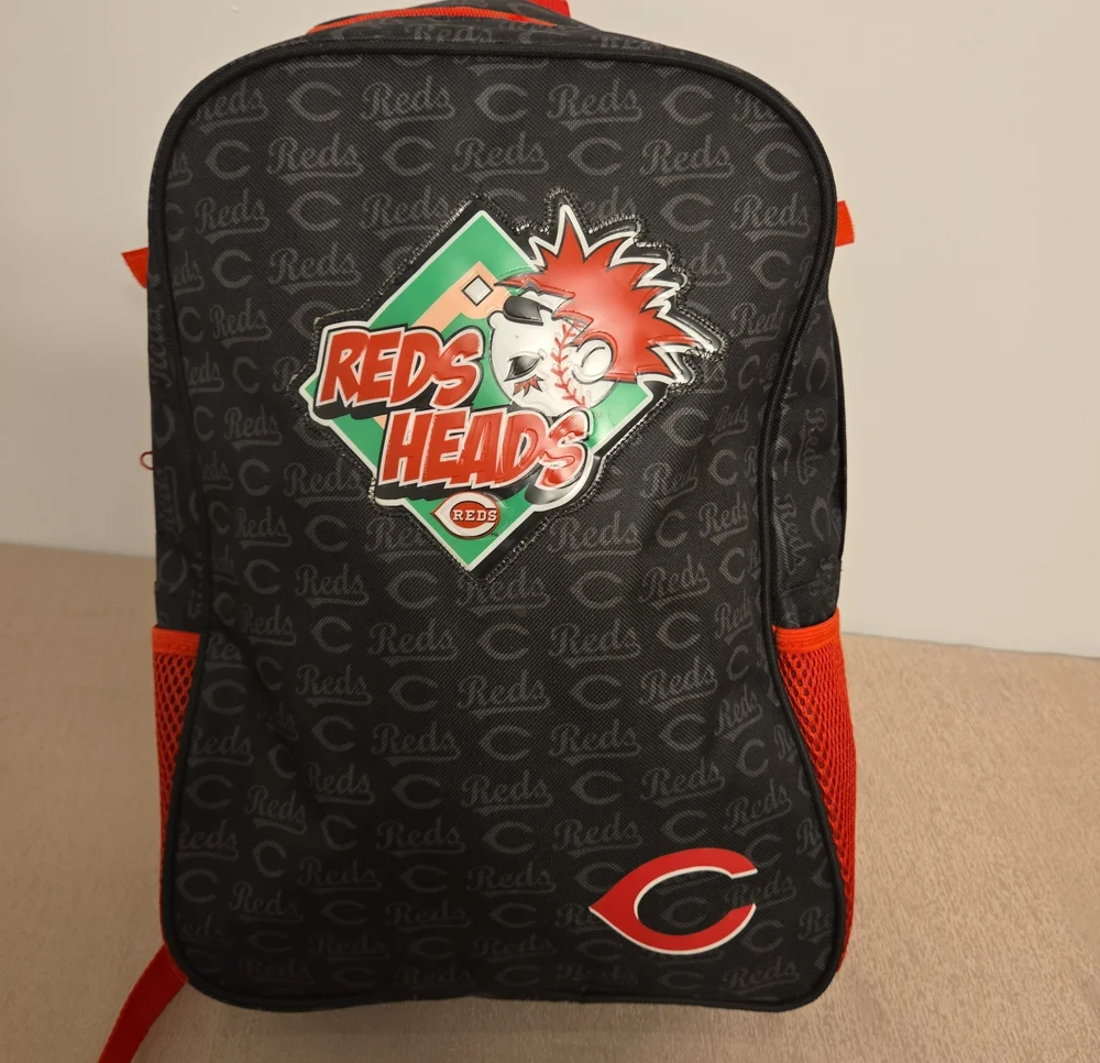 Cincinnati Reds Heads Baseball Backpack Black Red – Preloved